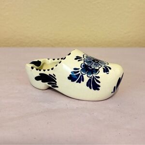 Vintage Delft White & Blue Ceramic Mini Clog Ashtray